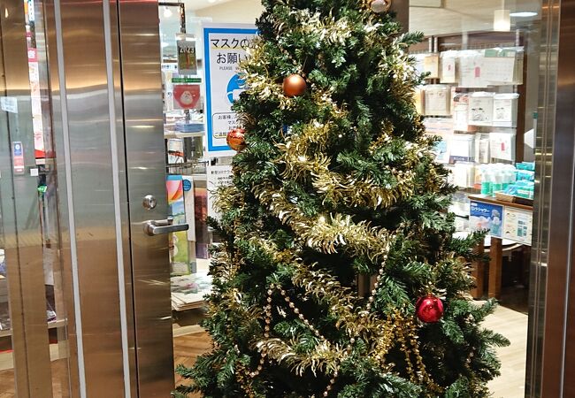 岐阜駅改札側入り口に飾られたクリスマスツリーが印象的