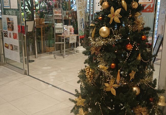 装飾がゴールドのクリスマスツリーが印象的でした