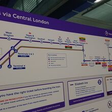 路線図。ターミナル間の連絡電車としても運用されている。
