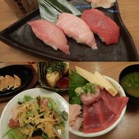 施設内の居酒屋で夕食