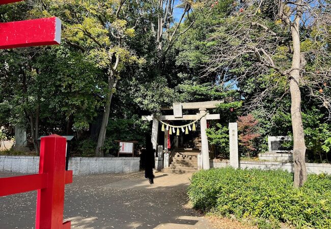 洗足池の近くにある神社