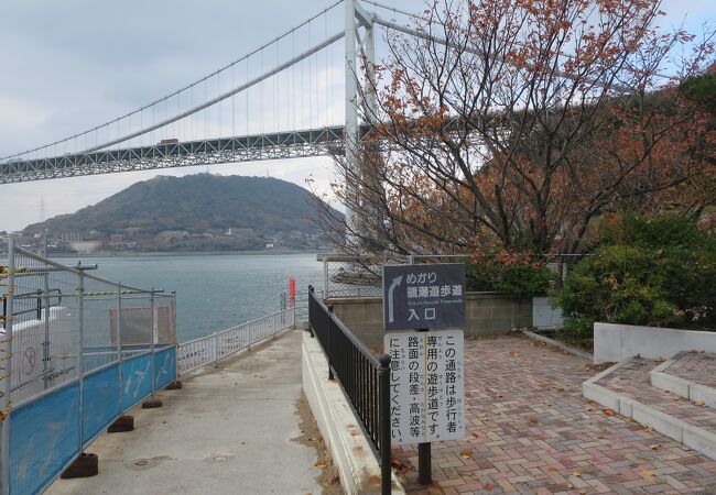 ノーフォーク広場から和布刈神社先まで続く関門海峡沿いの遊歩道
