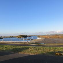 小江戸・佐原：道の駅・川の駅　水の郷前の利根川の景色