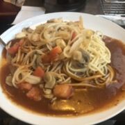 初のあんかけパスタ