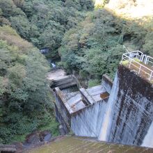 コスト削減のため谷の狭窄部に施工
