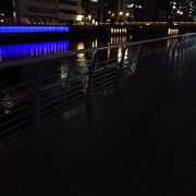 12月下旬の平日夜、淀屋橋付近の土佐堀川を訪問
