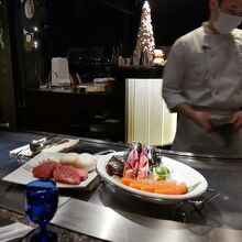 鉄板焼き“GEKKO月虹”での夕食