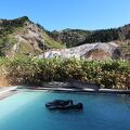 白濁の硫黄泉、露天風呂は解放感があります