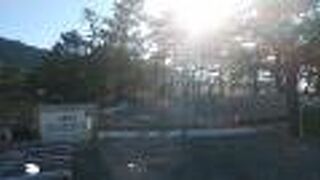 温泉街近くの開放感ある公園