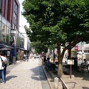 地下を流れる九品仏川沿いに整備された緑道