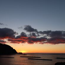 窓からの夕日が最高です