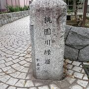 旧桃園川沿いに整備されている緑道