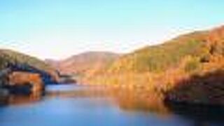 箕輪ダムでも紅葉を