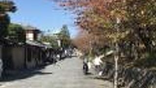 円山公園から清水寺方面へと抜ける石畳の道