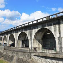 旧国鉄時代のアーチ状の鉄道高架橋