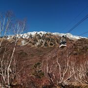 紅葉の代わりに雪山を眺められました