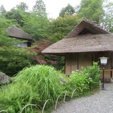 かやぶき屋根の茶室もあります