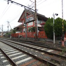 高須神社と阪堺電車線路