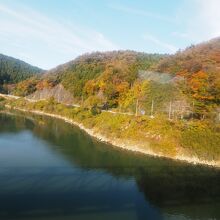 車窓の阿武隈川