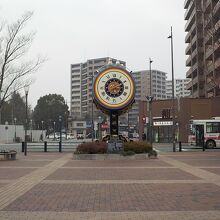 JR久留米駅舎から見たからくり太鼓時計。こちら側で見られます