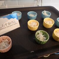 朝食の一品。小田原らしく、シラス