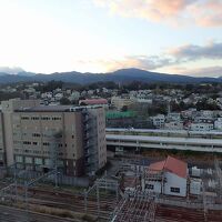 １０階だった客室からの眺め。海方向でなく山方向の部屋だった