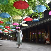 ウッドデッキが気持ちいいです。