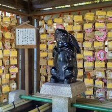 手水舎にある「子授けうさぎ」