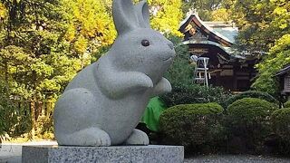 ウサギがいっぱい 子授け・安産祈願の「岡崎神社」