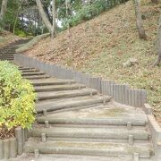 小高い丘の上にある城跡