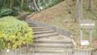 小高い丘の上にある城跡