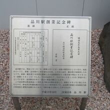 品川駅創業の説明板