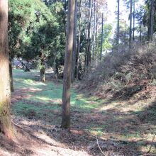 坂田城址馬出郭空堀と土塁