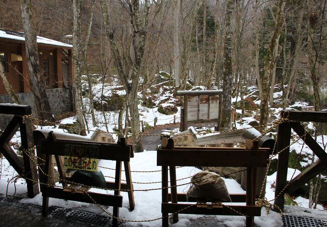 冬場は遊歩道は閉鎖