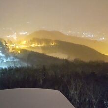 雪が降りながらの展望。雪国に来た！って感じ