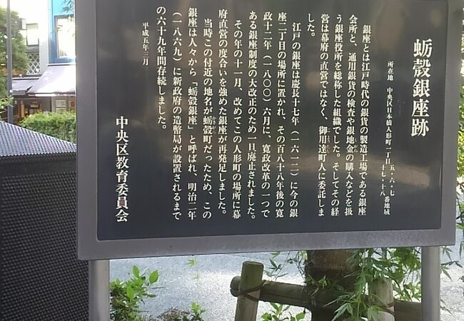 江戸時代に貨幣鋳造所があった地