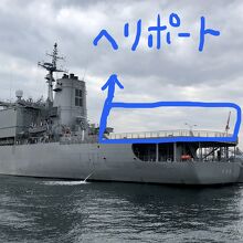 甲板のヘリポート