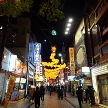 飾りがライトアップされてキレイです