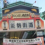 大阪府池田市の阪急電鉄宝塚線石橋阪大前駅前に線路に沿って伸びる商店街