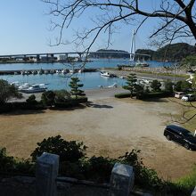公園からは漁港を望む