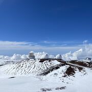 雪のマウナケア望遠鏡群