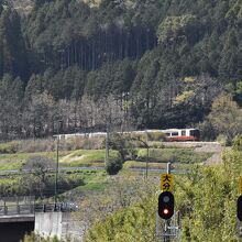 立野駅から眺める「スイッチバックを登る列車」