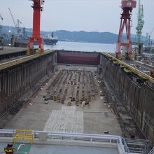 入渠中の船舶がないだけに空間のデカさが丸分かり