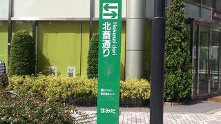 通りには街路灯に葛飾北斎の作品１０３枚を展示