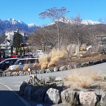 駐車場からの八ヶ岳の眺望が良かった