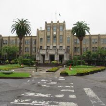 雨の宮崎県庁本館