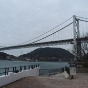 関門海峡のシンボルともなっている吊り橋