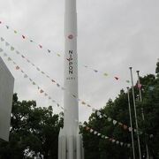 外にH-Iロケットの実物大模型