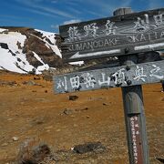 散策感覚で御釜を見下ろせるけどしっかり防寒対策を：刈田岳