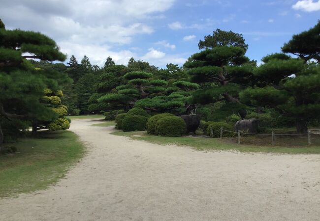 広くて整備されたきれいな庭園